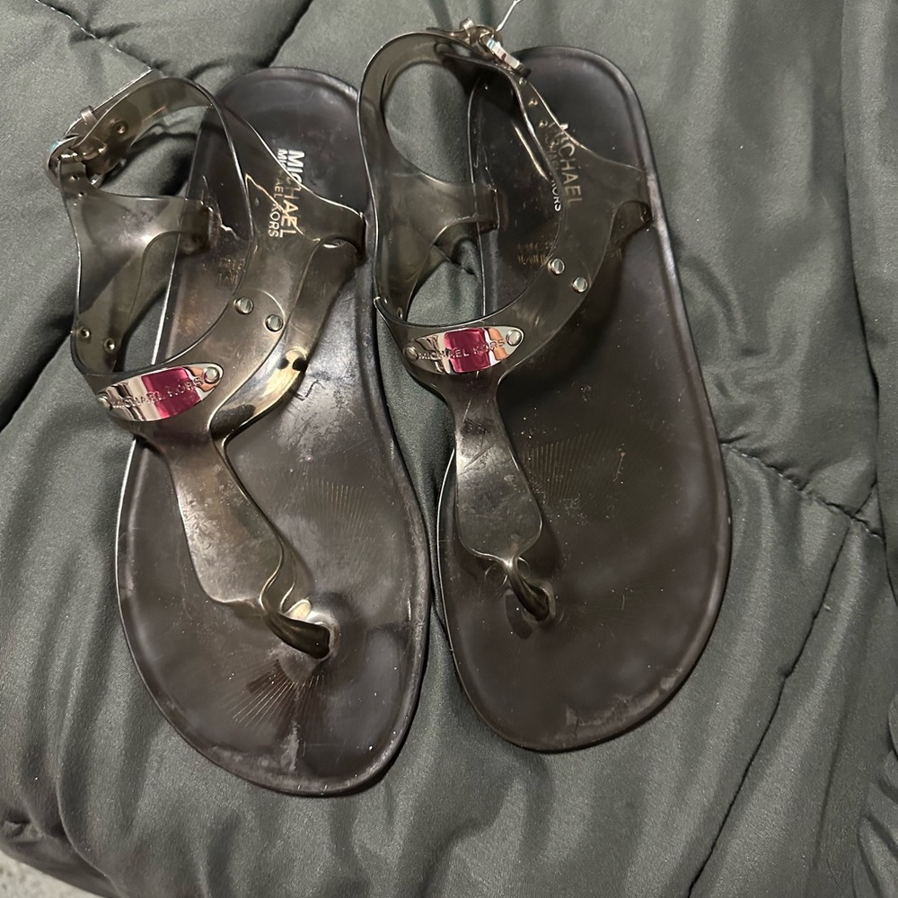 Black Michael kors t strap sandals